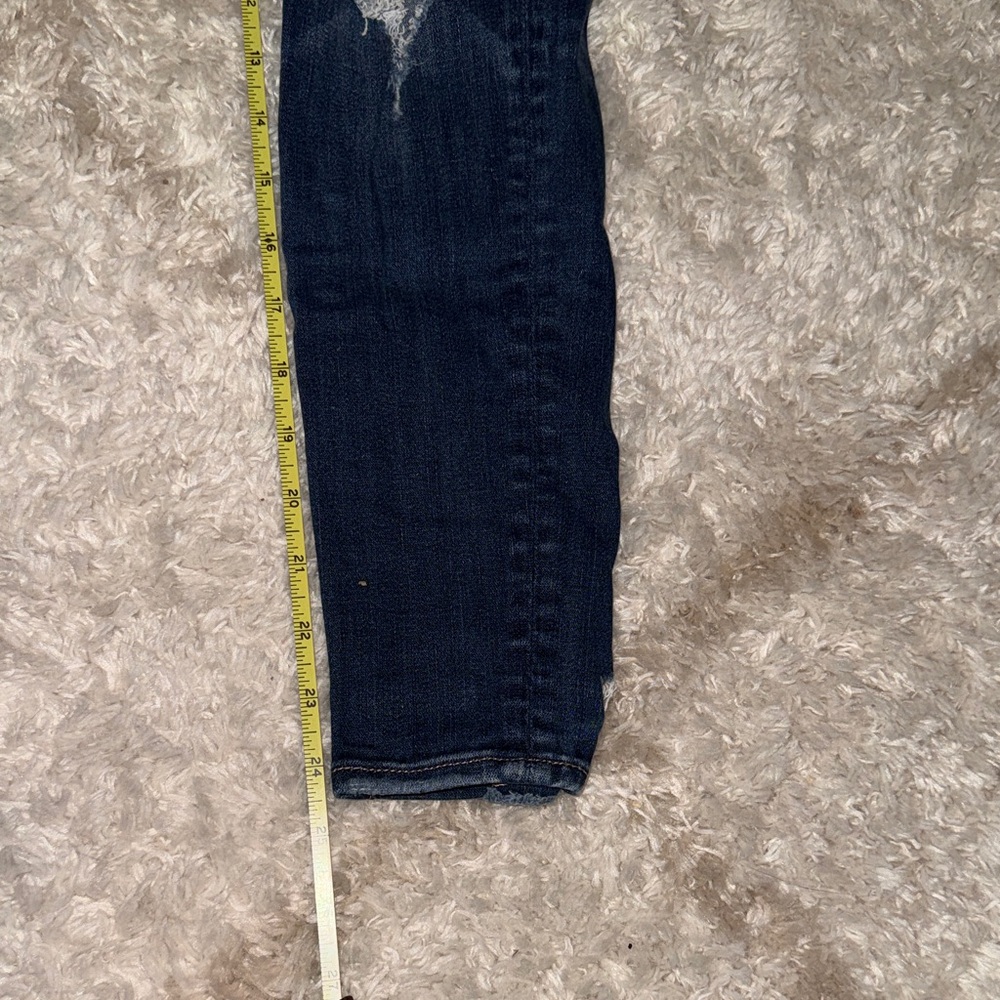 AEO Dark Blue Distressed Skinny Jeans - Picture 15 of 15